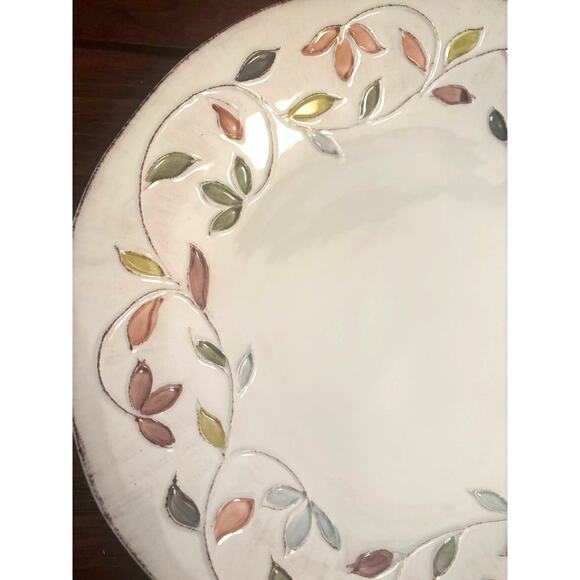 Crate & Barrel Daphne Large Round Chop Plate Earthenware Made Italy Discontinued - Picture 3 of 5